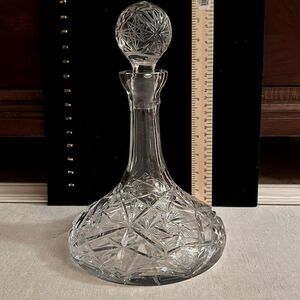 Vintage American Cut Eleanor Wine Decanter with Stopper 11.5".